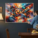 Geometric Abstract Wall Art Canvas Print, Orange Blue by MyGreatCanvas | Canvas Wall Art Prints | Photo Prints & Wall Decor