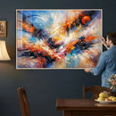 Lyrical Abstraction Wall Art Canvas Print, Orange Blue by MyGreatCanvas | Canvas Wall Art Prints | Photo Prints & Wall Decor