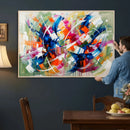 Geometric Abstract Wall Art Canvas Print, Orange Blue by MyGreatCanvas | Canvas Wall Art Prints | Photo Prints & Wall Decor