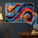 Geometric Abstract Wall Art Canvas Print, Orange Blue by MyGreatCanvas | Canvas Wall Art Prints | Photo Prints & Wall Decor