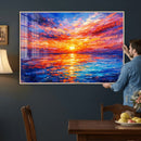 Colorful Knife Ocean Sunset Canvas — Orange Pink Teal by MyGreatCanvas | Canvas Wall Art Prints | Photo Prints & Wall Decor