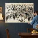 Cowboy Cattle Drive Canvas Wall Art, Western Longhorn Herd by MyGreatCanvas | Canvas Wall Art Prints | Photo Prints & Wall Decor