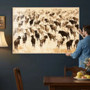Texas Longhorn Sepia Canvas Wall Art, Western Cattle by MyGreatCanvas | Canvas Wall Art Prints | Photo Prints & Wall Decor