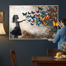 Banksy Butterfly Girl Wall Art Canvas Print, Framed Street by MyGreatCanvas | Canvas Wall Art Prints | Photo Prints & Wall Decor