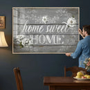 Home Sweet Home Sign Wall Art Canvas Print, Floral Farmhouse by MyGreatCanvas | Canvas Wall Art Prints | Photo Prints & Wall Decor