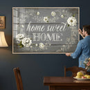 Home Sweet Home Wall Art Canvas Print, Floral Farmhouse by MyGreatCanvas | Canvas Wall Art Prints | Photo Prints & Wall Decor