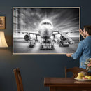 Airplane Wall Art Canvas Print, Black and White Jet Aircraft by MyGreatCanvas | Canvas Wall Art Prints | Photo Prints & Wall Decor