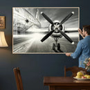 Vintage Airplane Wall Art Canvas Print, Black and White by MyGreatCanvas | Canvas Wall Art Prints | Photo Prints & Wall Decor
