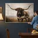 Longhorn Bull Wall Art Canvas Print, Western Farmhouse by MyGreatCanvas | Canvas Wall Art Prints | Photo Prints & Wall Decor