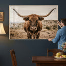 Texas Longhorn Bull Wall Art Canvas Print, Western Farmhouse by MyGreatCanvas | Canvas Wall Art Prints | Photo Prints & Wall Decor