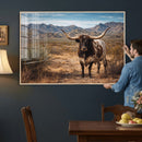 Texas Longhorn Bull Wall Art Canvas Print, Western Farmhouse by MyGreatCanvas | Canvas Wall Art Prints | Photo Prints & Wall Decor