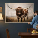 Texas Longhorn Canvas Wall Art Western Bull Desert Moody by MyGreatCanvas | Canvas Wall Art Prints | Photo Prints & Wall Decor