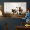 Texas Longhorn Canvas Wall Art Western Bull Desert Moody by MyGreatCanvas | Canvas Wall Art Prints | Photo Prints & Wall Decor
