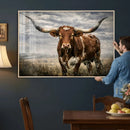 Texas Longhorn Canvas Wall Art Western Bull Desert Moody by MyGreatCanvas | Canvas Wall Art Prints | Photo Prints & Wall Decor