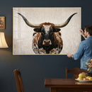 Texas Longhorn Canvas Wall Art Western Bull Desert Moody by MyGreatCanvas | Canvas Wall Art Prints | Photo Prints & Wall Decor