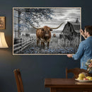 Texas Longhorn Canvas Wall Art, Rustic Farm Barn Bluebonnet by MyGreatCanvas | Canvas Wall Art Prints | Photo Prints & Wall Decor