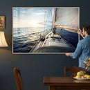 Sailboat Wall Art Canvas Print, Ocean Sunset Sailing Framed by MyGreatCanvas | Canvas Wall Art Prints | Photo Prints & Wall Decor