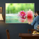 Zen Lotus Candle Canvas Wall Art Pink Spa Meditation by MyGreatCanvas | Canvas Wall Art Prints | Photo Prints & Wall Decor