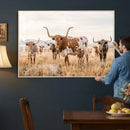 Texas Longhorn Canvas Wall Art, Rustic Farm Animal Photography Print, Farmhouse Country Decor, Western Ranch Art by MyGreatCanvas | Canvas Wall Art Prints | Photo Prints & Wall Decor