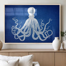 Large 3-Panel Blue Octopus Canvas Wall Art | Coastal Marine by MyGreatCanvas | Canvas Wall Art Prints | Photo Prints & Wall Decor
