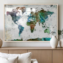 Modern Watercolor World Map Canvas Wall Art – Framed by MyGreatCanvas | Canvas Wall Art Prints | Photo Prints & Wall Decor