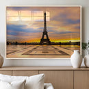 Paris Eiffel Tower Sunset Canvas Wall Art Print - Iconic