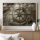 Wooden Ship Wheel Canvas Print, Multi Panel Canvas Wall Art