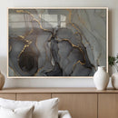 Gray Marble Fluid Wall Art – Modern Abstract Canvas Print