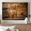 Rustic Whiskey and Barrel Canvas Print by MyGreatCanvas | Canvas Wall Art Prints | Photo Prints & Wall Decor