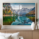 Spectacular autumn view of Braies Lake Wall Art Canvas Print by MyGreatCanvas | Canvas Wall Art Prints | Photo Prints & Wall Decor