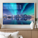 Northern Lights above Mountain Wall Art, Northern Lights