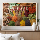 Herbs and Spices Art Canvas Print for Kitchen Kitchen,
