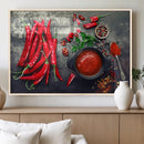 Red Chili Peppers Wall Art Kitchen Artwork Canvas Print