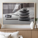 Burning Incense and Zen Stones Buddhism Wall Art, Zen Stones