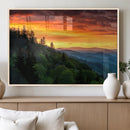 Forest Landscape Wall Art Sunset Canvas, Forest Sunset