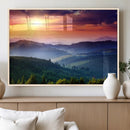 Sunset over Mountain Canvas Print, Forest Canvas Wall Art –