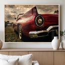Red Classic Car Wall Art Canvas Print
