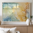 Green and Yellow Marble Fluid Effect Wall Art, Green and