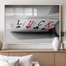 Framed Luck Poker Cards Canvas – Modern Triptych Wall Art,