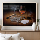 Whiskey Cigar Wall Art Canvas Print Kitchen Wall