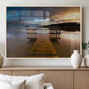 Serene Lake Pier at Sunset Canvas Print | Landscape Canvas