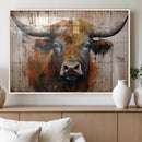 Abstract Bull Highland Cow Canvas Wall Art Print – Vibrant by MyGreatCanvas | Canvas Wall Art Prints | Photo Prints & Wall Decor
