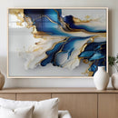 Gold Marble Art - Abstract Geode Gold And Blue Marble Shape