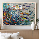 Modern Abstract Fish Shoal Wall Art Canvas Print, Colorful by MyGreatCanvas | Canvas Wall Art Prints | Photo Prints & Wall Decor