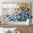 Abstract Fish Shoal Wall Art Canvas Print, Colorful Fish