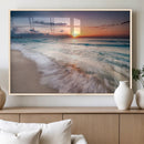Sunset Beach Wall Art – Soothing Coastal Landscape, Ready to