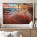 Sunset Beach Wall Art | Ocean Canvas Print | Coastal Wall