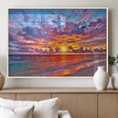 Vibrant Sunset Beach Wall Art - Ocean Sunset Canvas Print |