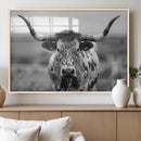 Texas Cow Longhorn Wall Art Canvas Print for Farm House Wall by MyGreatCanvas | Canvas Wall Art Prints | Photo Prints & Wall Decor