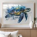 Turtle Wall Art Canvas Print, Framed Watercolor Turtle Art
